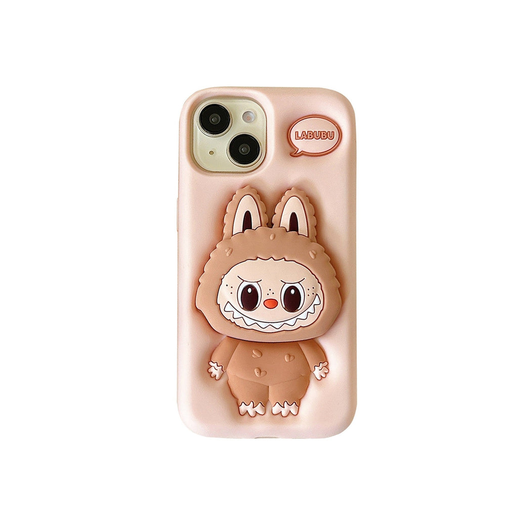 3D Snuggle Suit Labubu Silicone Phone Case-1