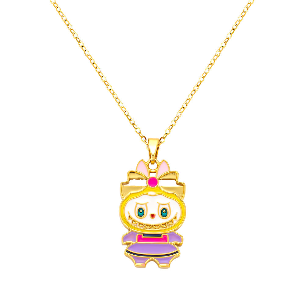 bts x Labubu Lavender Daydream Gold Necklace-0
