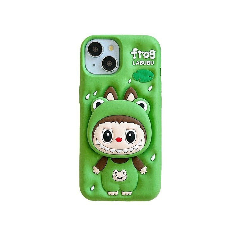 Kero Frog Cutie Labubu Silicone Phone Case with Stand-0